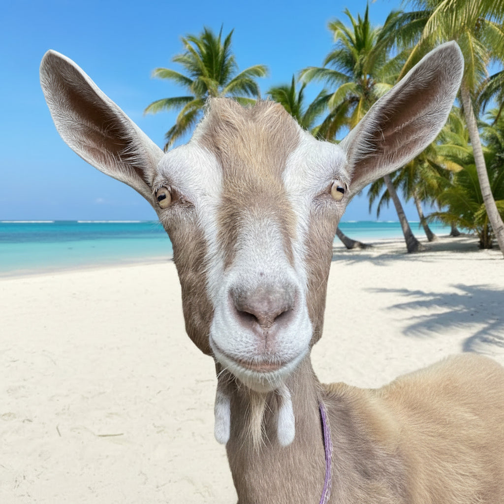 close up potrait of a toggenburg dairy goat