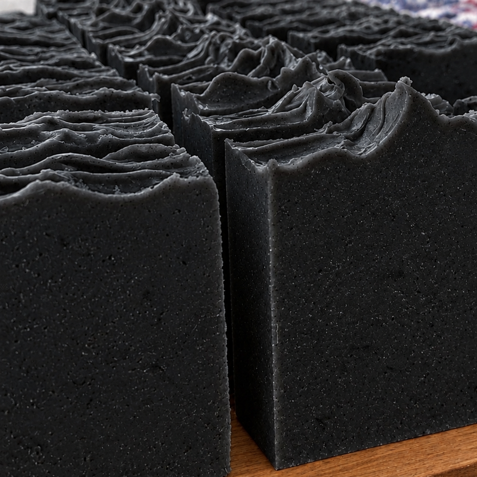 black charcoal goats milk soap